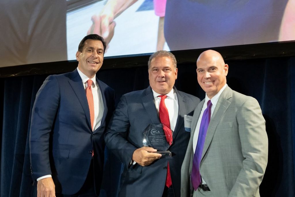 Chris Fisher, Mayor Mike Spano and Michael Romita